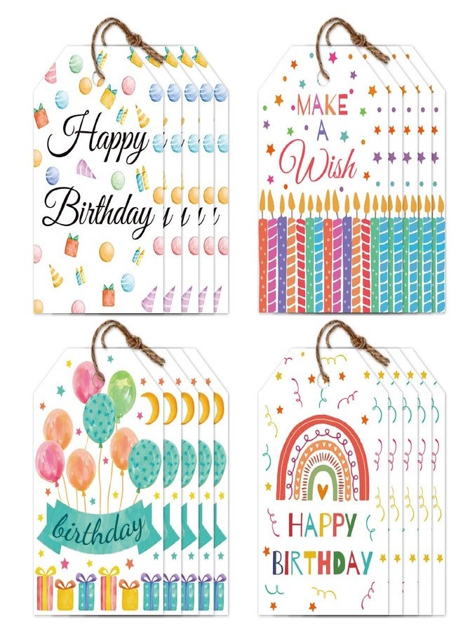 تشجكرافت CHGCRAFT ١٢٠ قطعة من بطاقات هدايا عيد ميلاد سعيد، بطاقات هدايا على شكل شموع وبالونات مع خيط، ٣×٢ بوصة، بطاقات ورقية للاحتفال، ملصقات هدايا بألوان الباستيل، بطاقات هدايا عيد ميلاد للهدايا ودعوات الحفلات وبطاقات التهنئة - Image 1